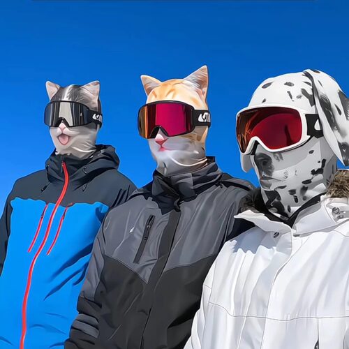 旅行显眼包！猫咪搞怪护脸头套防晒脸基尼面罩拍照打卡不露脸道具