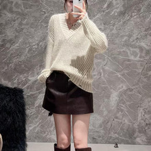 2025年冬季新款女装宽松百搭马海毛静奢细闪针织衫毛衣MBE4SWT046