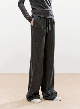 2025冬季新品宽松百搭双面绒微喇阔腿裤运动裤休闲裤女MBE4PAT028