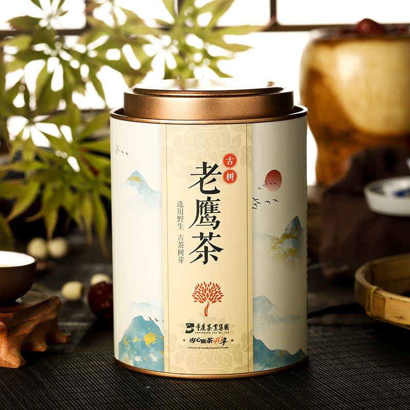 重庆茶业巴渝老鹰茶古树茶罐装80g火锅老荫茶芽头清凉茶重庆特产