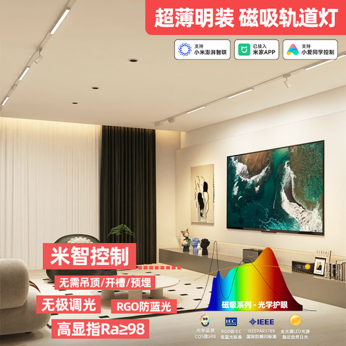 智能磁吸轨道灯超薄免吊顶