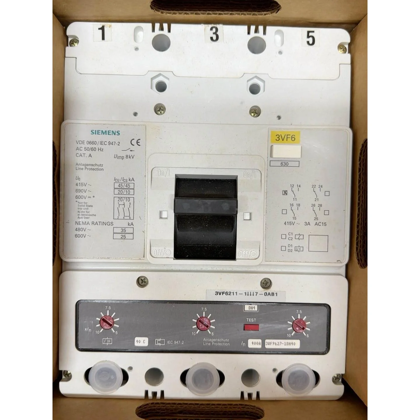 非标价西门子塑壳断路器 3VF6211-1DH47-0AB1 全新议价