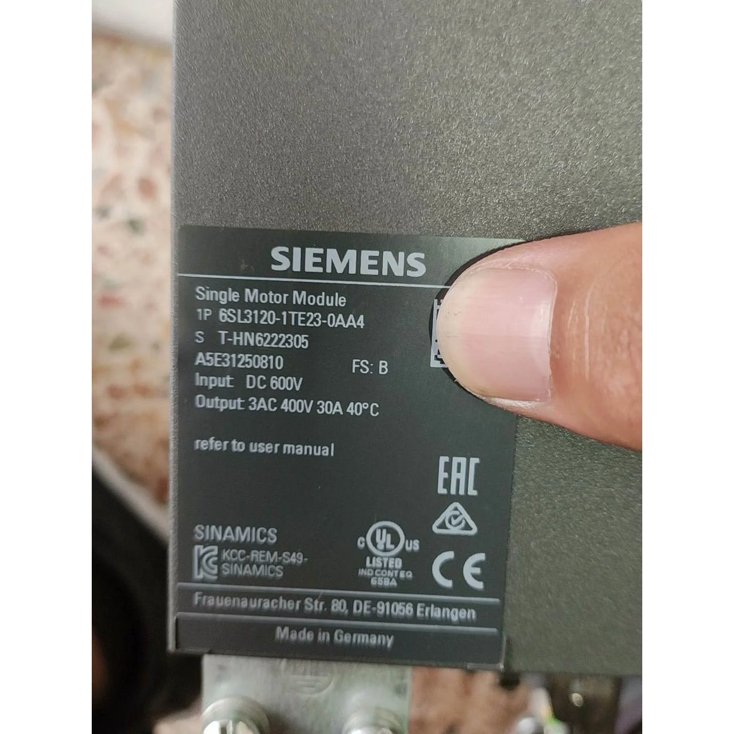 非标价6SL3120-1TE23-0AA4西门子驱动器拆机功能包好议价