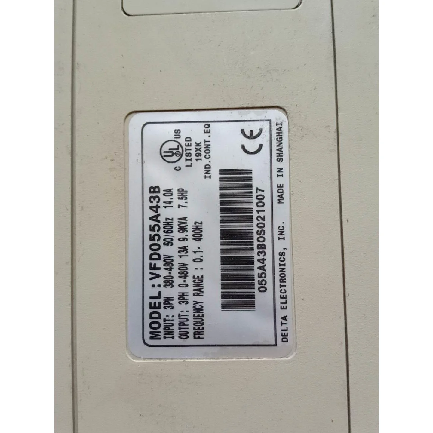 非标价台达变频器VFD-A系列VFD055A43B 380v 5.议价