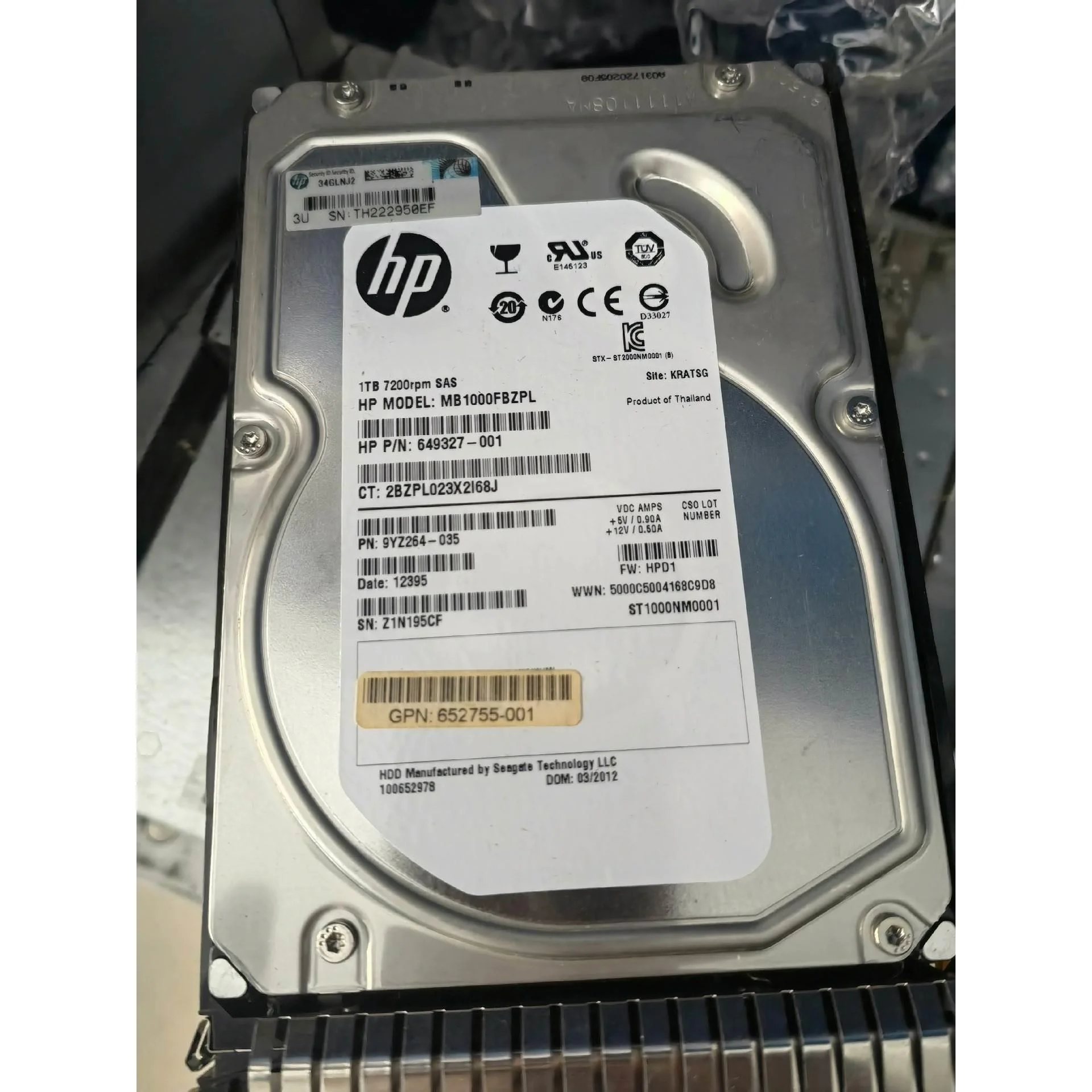 非标价HP 653947-001 1T 7.2K SAS 3.5议价
