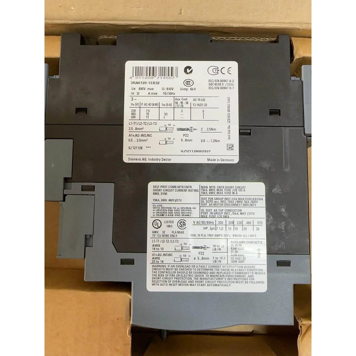 非标价西门子保护器 3RA6120-1EB32 全新原装正品议价