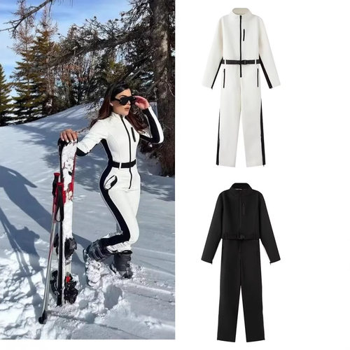 女紧身时尚百搭收腰连体裤滑雪服