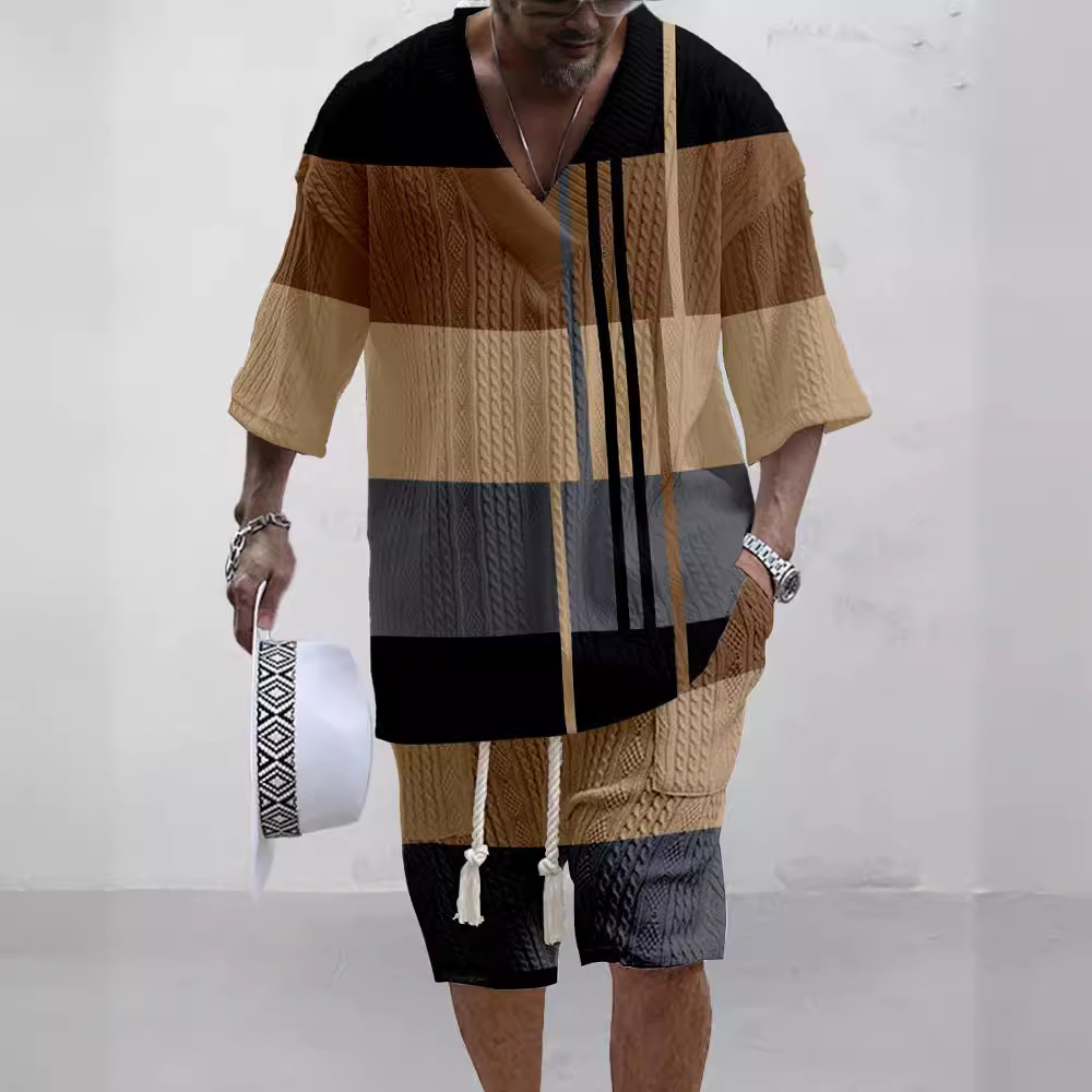 3D印花男士潮流提花套装