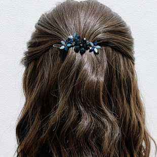 高级感树脂花朵侧边发夹头饰女韩国气质后脑勺青蛙扣发卡刘海夹子