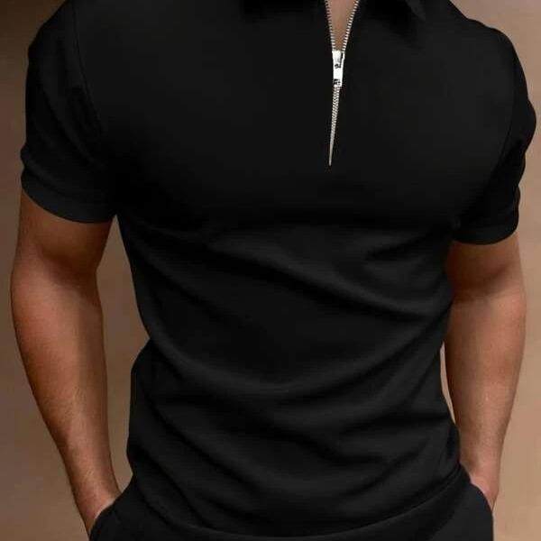 Men's shirt, short sleeved T-shirt, casual fitted top, m