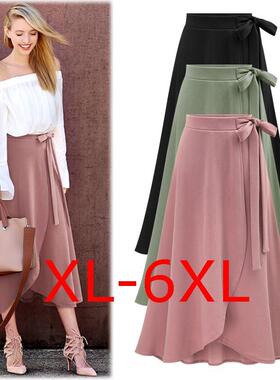 spring fat women plus size long skirt ladies chiffon skirts