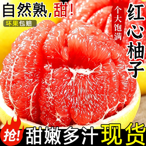 福建红心柚子平和琯溪蜜柚新鲜水果当季红肉葡萄甜柚时令大果红柚