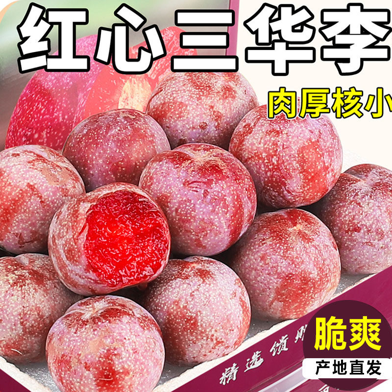 正宗红心三华李现货5斤新鲜特大水果钱三月李子排当季顺丰整箱