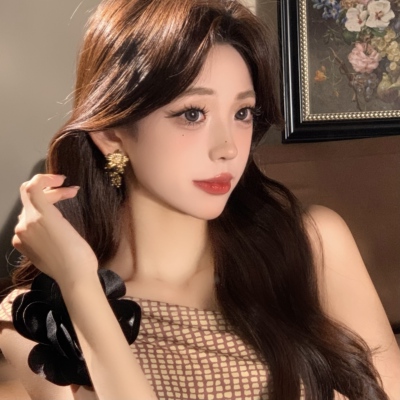 金色花朵流苏耳环显瘦而是耳钉