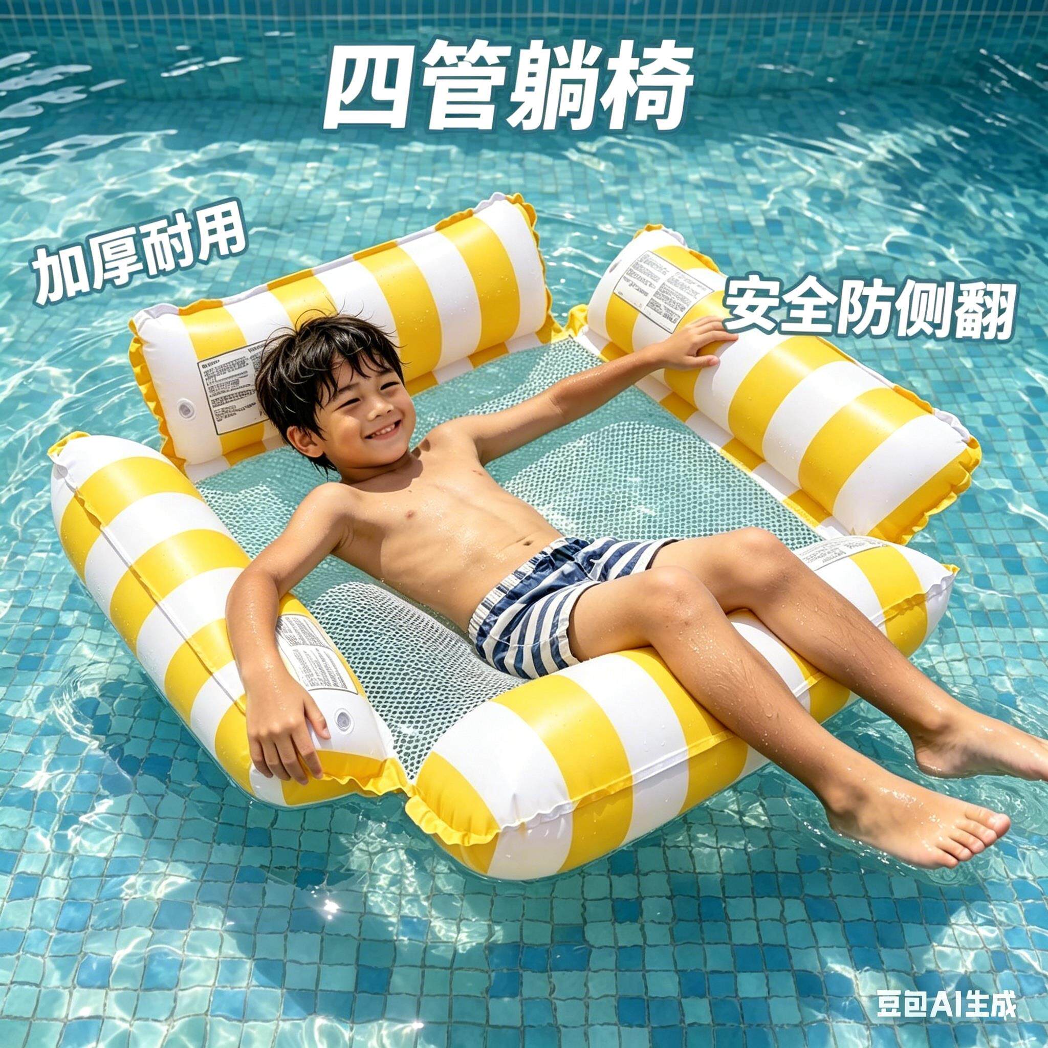 游泳圈浮床儿童充气浮排躺椅水上漂浮神器宝宝坐圈海边玩水浮垫