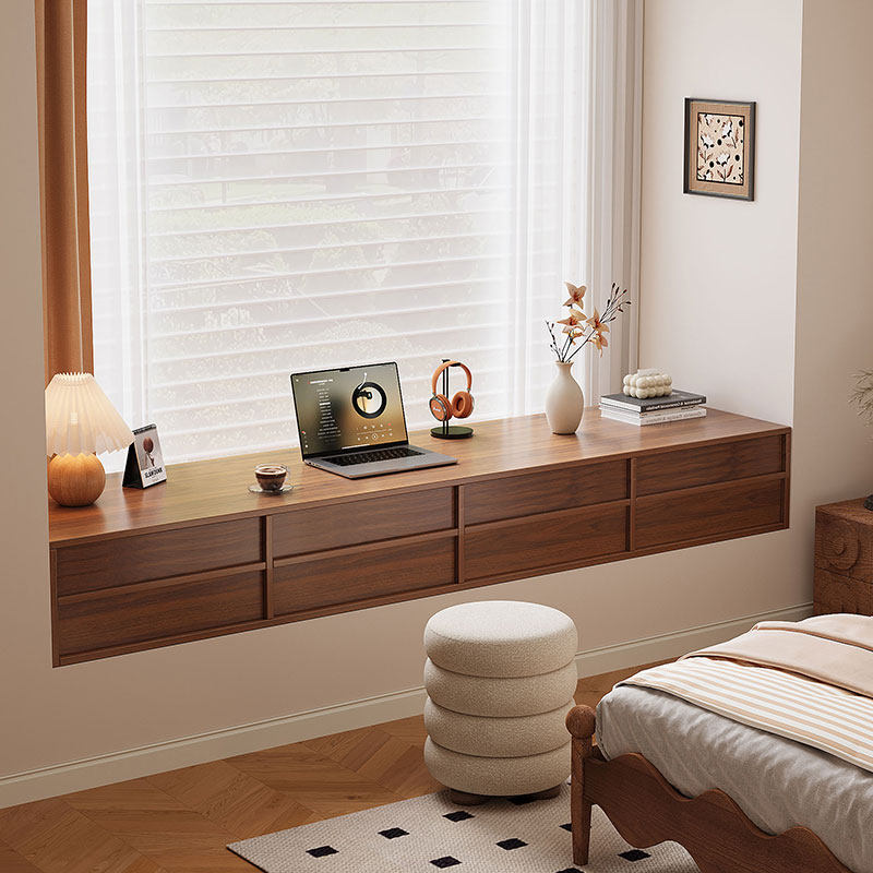 实木飘窗柜定制收纳储物柜一体阳台柜2026新款书桌抽屉式飘窗柜子,住宅家具,飘窗柜,淘宝优惠券,粉丝福利购,淘宝优惠卷