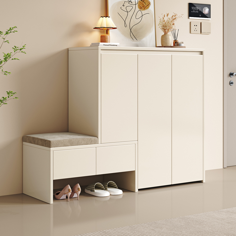 实木鞋柜家用门口坐凳一体玄关柜