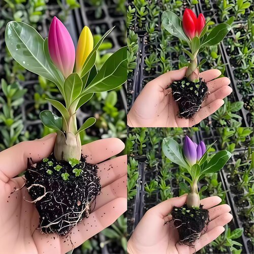 重瓣沙漠玫瑰盆栽开花植物