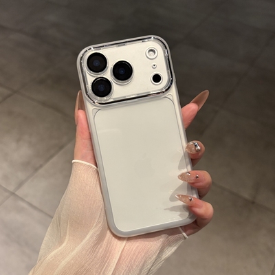 透色磨砂边17Air适用苹果17promax手机壳新款iPhone16pro带镜头膜15pm个性简约14高级感小众13全包防摔保护套