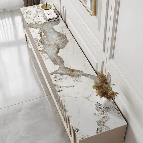 大理石电视柜桌布轻奢高级感长条皮革餐桌垫防水防油免洗鞋柜盖布