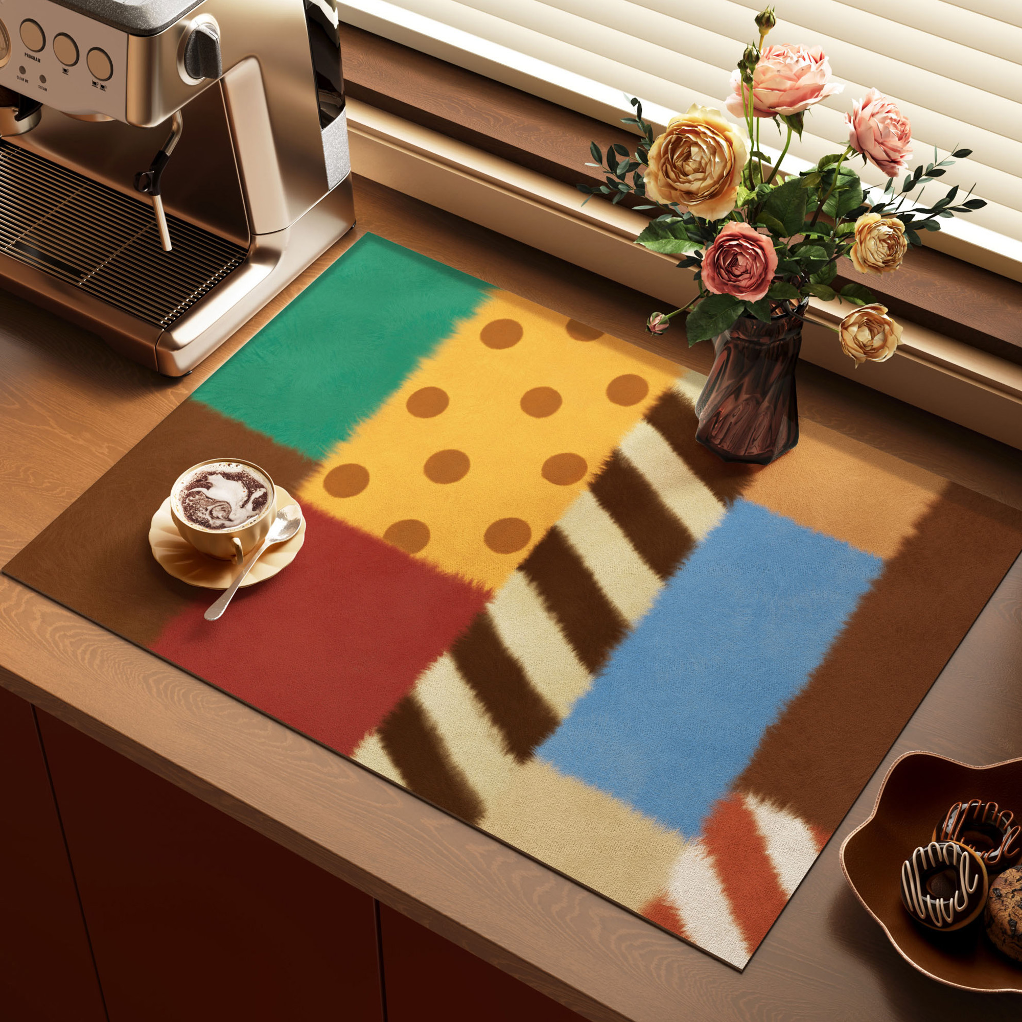 美式多巴胺沥水垫厨房台面速干硅藻泥吸水垫碗盘隔热垫吧台垫桌垫