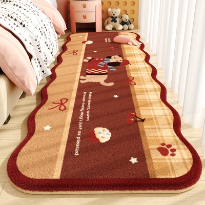 多巴胺床边毯加厚款卡通卧室地毯家用儿童房主卧床前全铺毛绒脚垫