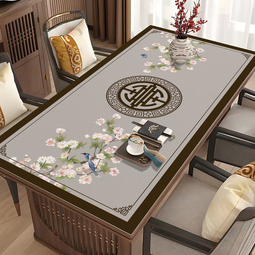 中式餐桌垫桌布免洗防水防油2024新款茶几垫桌布保护垫防烫桌面垫