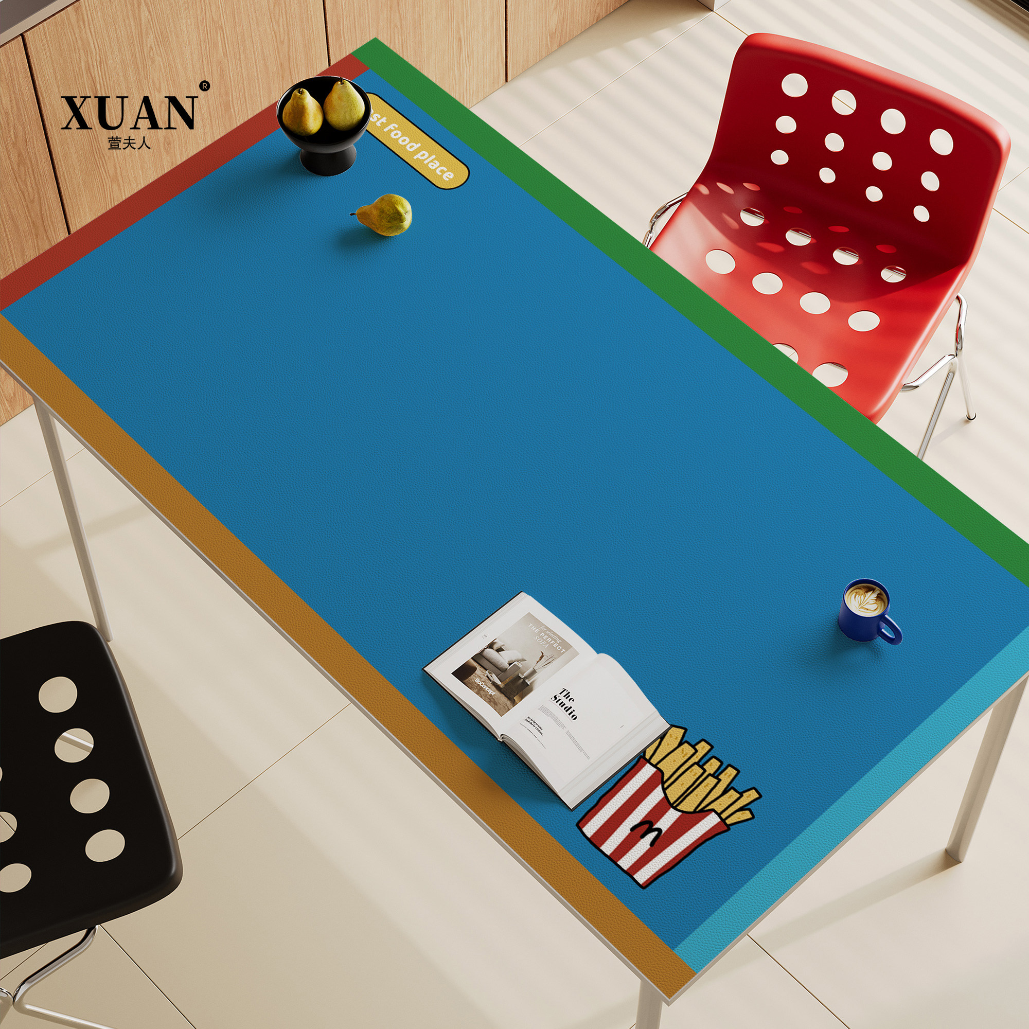 汉堡薯条桌布免洗防烫餐桌桌垫防水防油茶几垫耐高温桌面保护垫子,居家布艺,桌布,淘宝优惠券,粉丝福利购,淘宝优惠卷