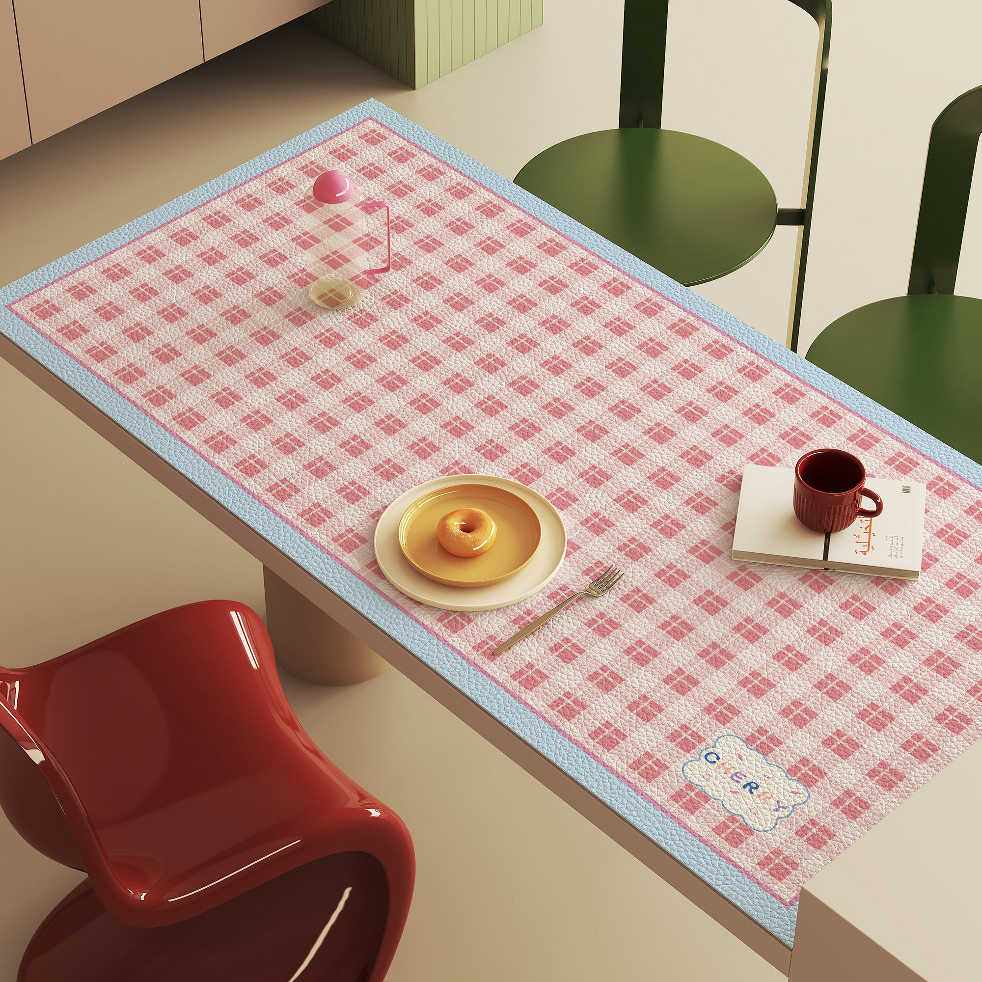 多巴胺餐桌垫防水防油防烫免洗桌布奶油风客厅皮革茶几桌面保护垫