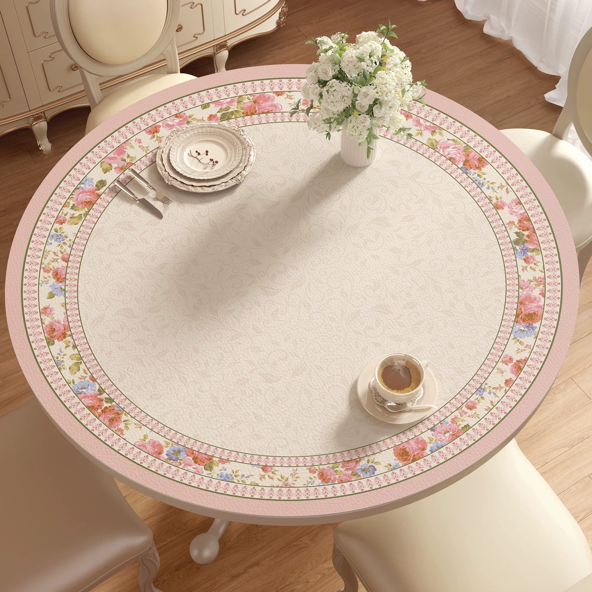 美式小圆桌桌布茶几保护垫防水防脏防油防烫免洗皮革圆形餐桌桌垫,居家布艺,桌布,淘宝优惠券,粉丝福利购,淘宝优惠卷