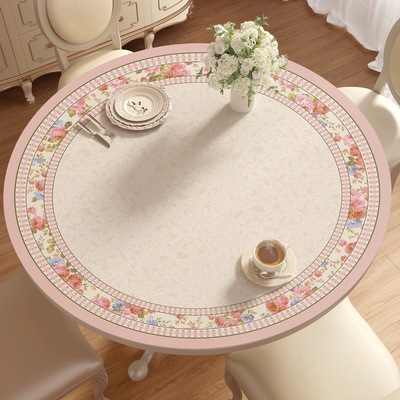 美式小圆桌桌布茶几保护垫防水防脏防油防烫免洗皮革圆形餐桌桌垫
