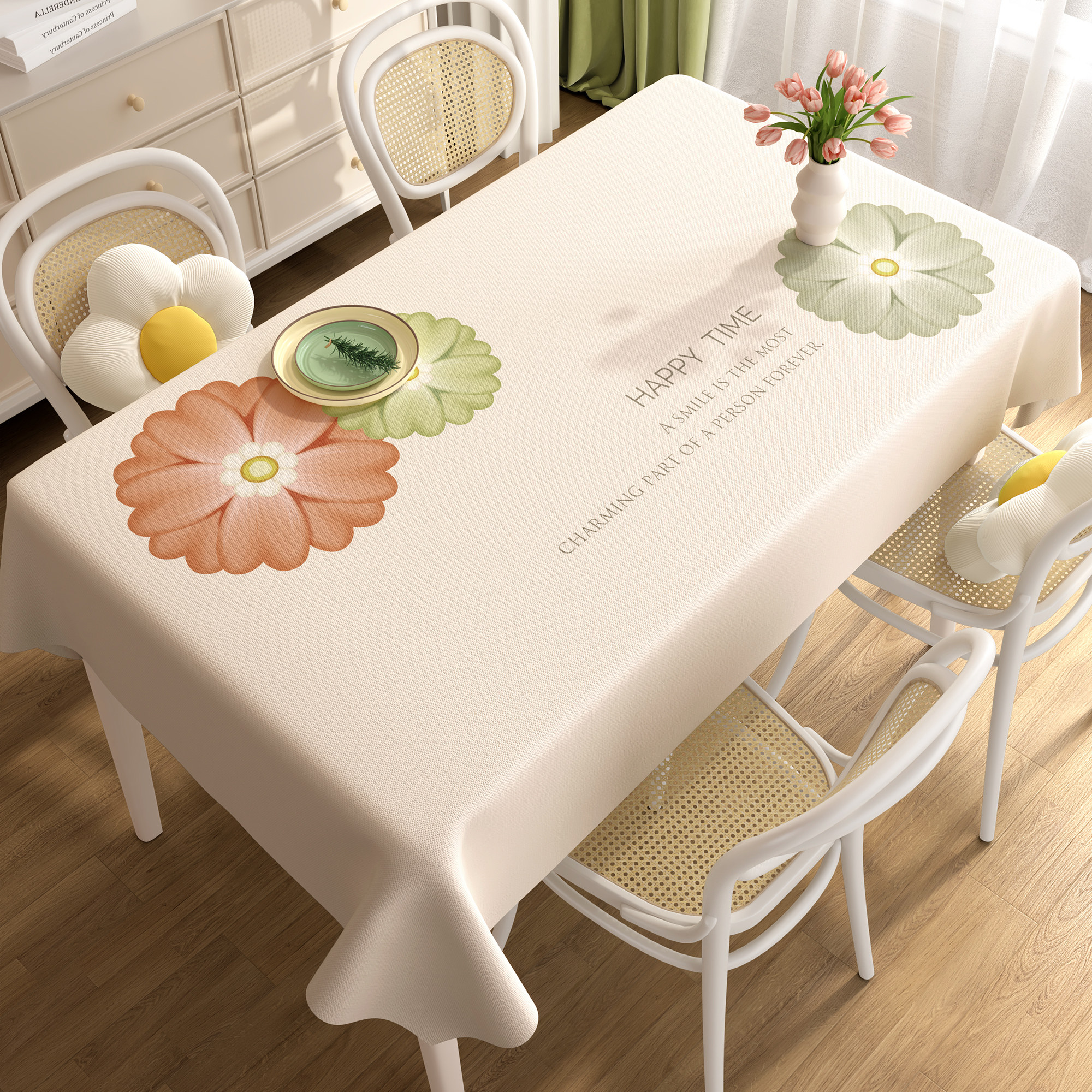 桌布防水防油防烫免洗餐桌垫子轻奢高级感家用长方形客厅茶几台布