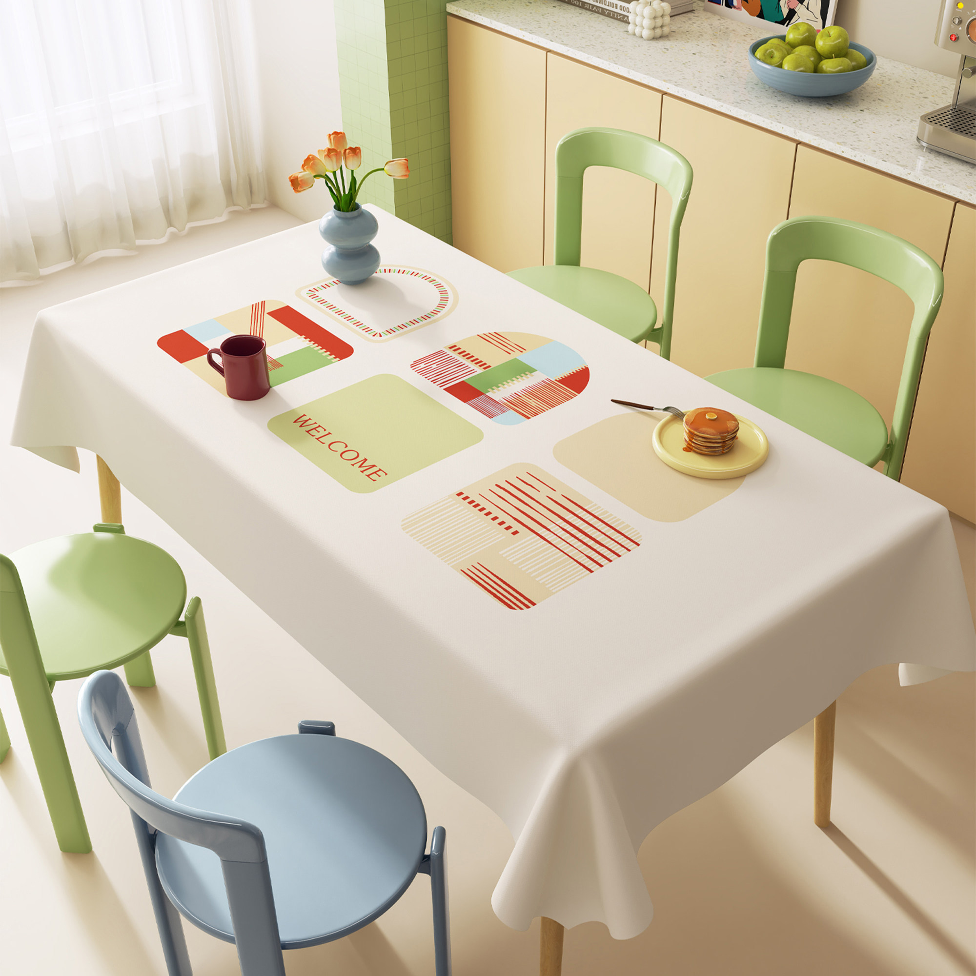 奶油风桌布防水防油免洗防烫餐桌垫轻奢高级感长方形ins茶几台布