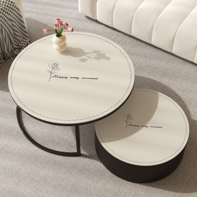 圆形花卉茶几垫轻奢高级感小圆桌桌布防水防脏防油易打理餐桌垫子