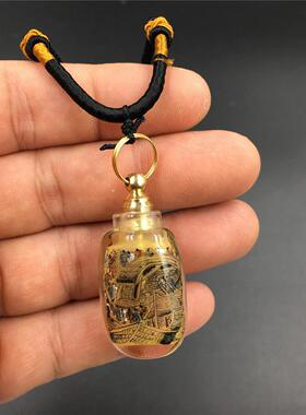 烟壶中手工内画鼻吊念坠项带链旅挂绳小挂件国风34889礼品地方游