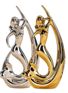 创意现代轻奢摆件家居摆设大气客厅简约装饰品玄关陶瓷酒柜工艺品