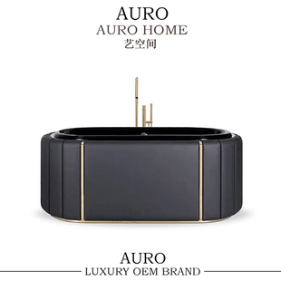 轻奢独立式陶瓷浴缸现代豪华别墅浴室家用沐浴盆设计师高端泡澡缸