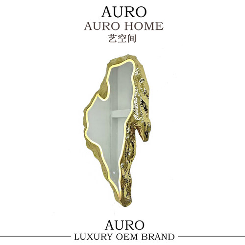 轻奢高级感黄铜装饰镜简约异形