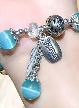 高级感方糖猫眼旅游景区手链森系义乌饰品混批货源可混批