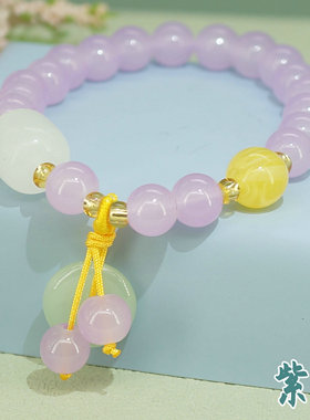 玻璃材质手串仿玉学生党简约手链