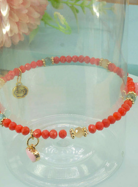 清仓甩！夏日清新ins风少女水晶手工串珠手链弹力小温柔手环混批