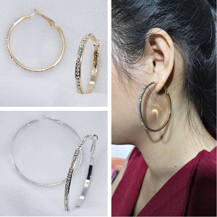 满钻耳圈 多种规格女个性气质耳坠简约耳饰圆形水钻圆圈圈款耳环,饰品/流行首饰/时尚饰品新,耳环,淘宝优惠券,粉丝福利购,淘宝优惠卷