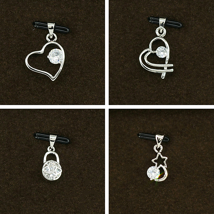 闪亮锆石小吊坠批 韩版新款简约坠子 镀白金防掉色项坠 义乌饰品