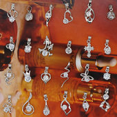 镶嵌锆石批小吊坠发 义乌饰品 镀白金保色项坠 韩版 坠子