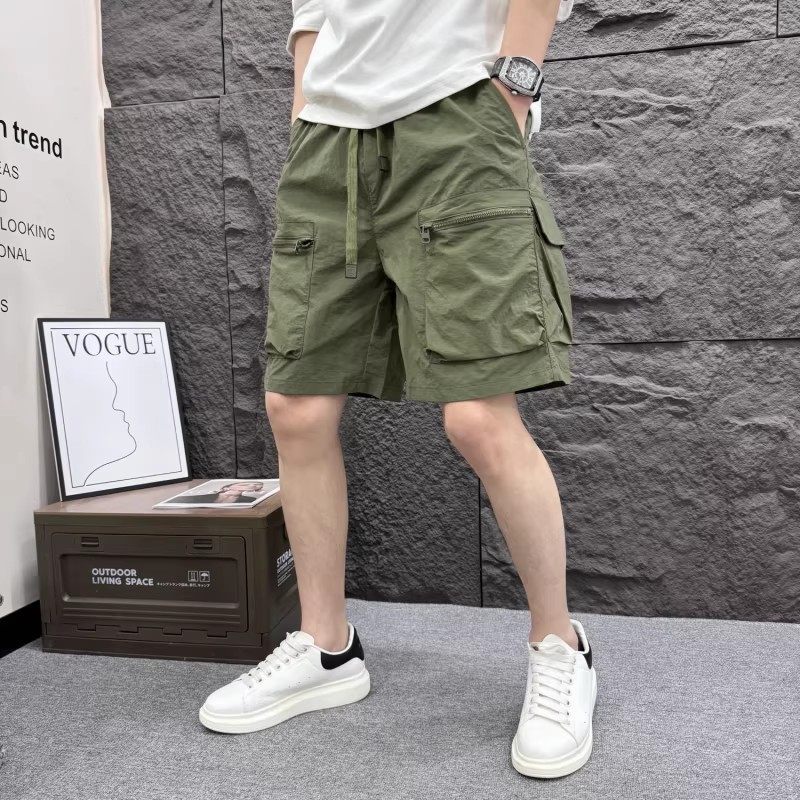 2025夏季新款男士工装大口袋短裤宽松直筒速干五分裤冰丝凉感中裤,男装,短裤,淘宝优惠券,粉丝福利购,淘宝优惠卷