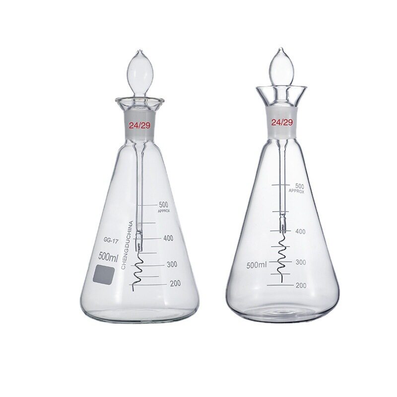 磨口具塞三角烧瓶 带塞三角锥形瓶100 250 500 1000ml定碘量烧瓶