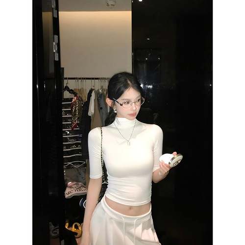 秋上新高智美学高领修身小衫女
