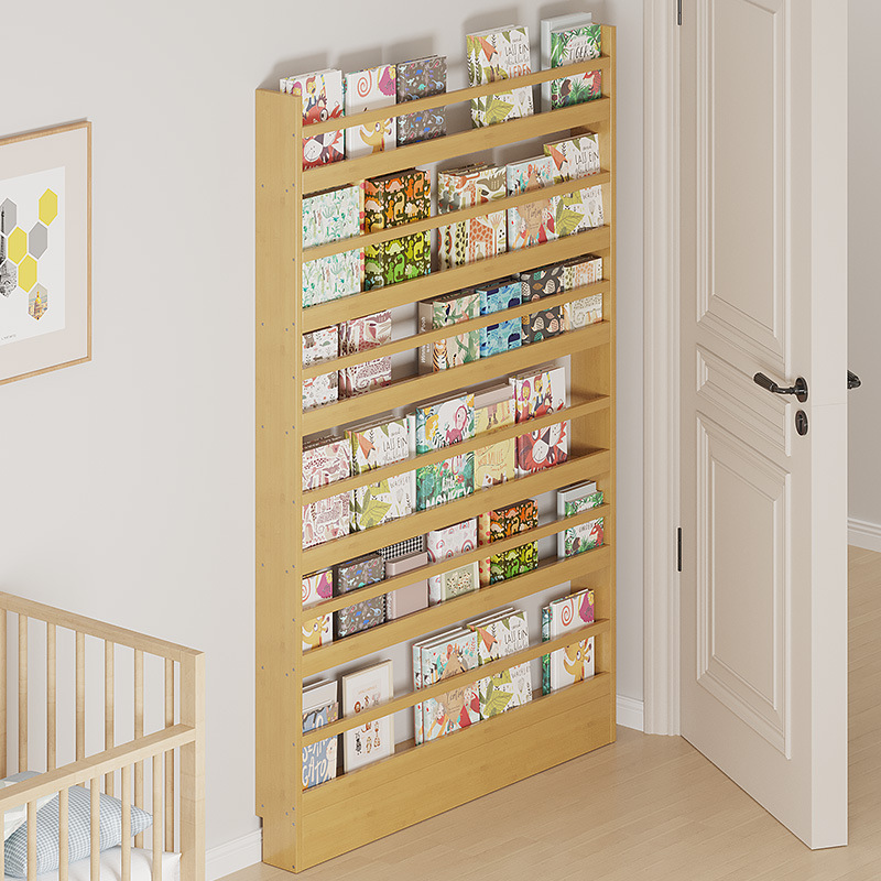 转角极窄书柜客厅多层置物架落地墙角门后储物柜子阅读区儿童书架