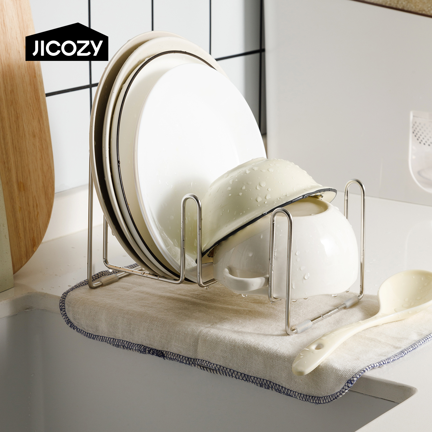 ARCLIBER厨房304不锈钢碗架沥水架台面置物架碗碟收纳架小碗架子