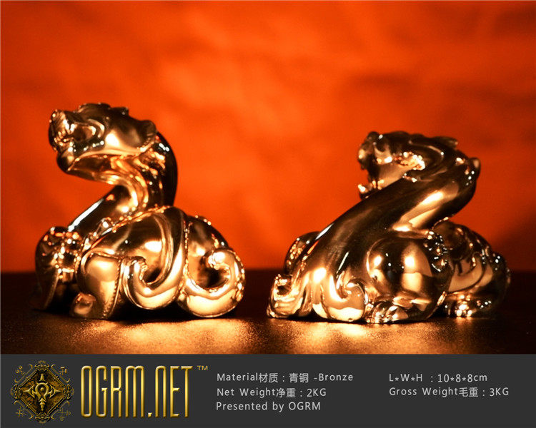 ogrm  奥格青铜作品《君权神授·西汉·貔貅》摆件